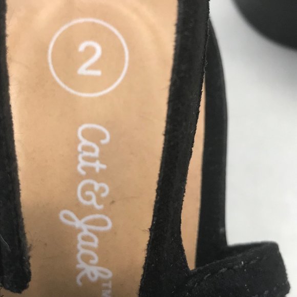 Cat And Jack Girl's Size 2 Open Toe Strap Shoes Black New With Tags - Picture 7 of 12